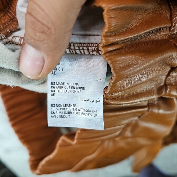 INC International Concepts Faux Leather Jogger Womens S Brown High Rise Pull On - Picture 3 of 10